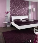 Ideas for the interior design of the bedroom with a selection of wallpapers of two types