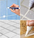 Pencils for whitening plumbing joints and how to paint with them