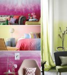 Ombre wall painting tools and how to apply compositions, tips
