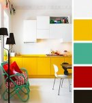 Rules for combining colors in the interior and a table of layouts, design solutions