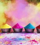 Description of Indian Holi paints and their manufacture, rules of application