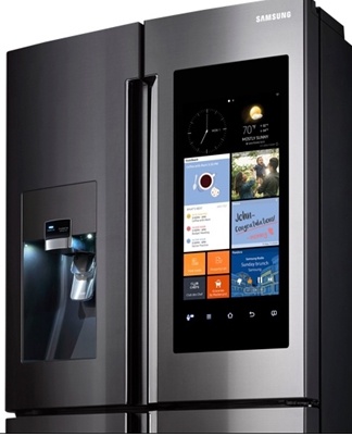 LCD display on the refrigerator