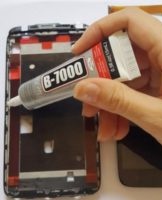 Instructions for using glue for the b7000 phone screen, which can be replaced