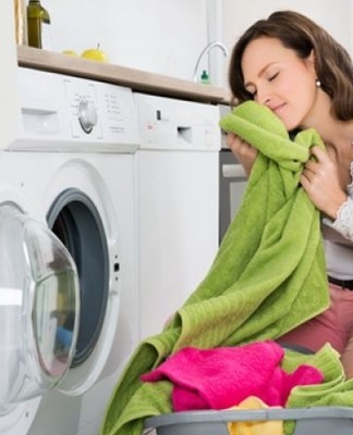 girl washing clothes