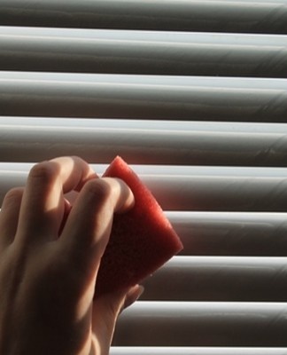 wash the blinds with a sponge