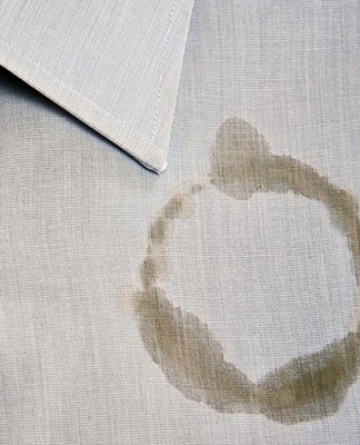 an oil stain on a shirt