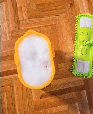 First, they wash the floor with warm water with the addition of table salt and soap shavings.