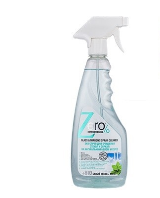 Blue spray with a bright mint scent sold in clear plastic bottles