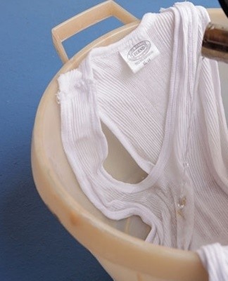 After 2 hours, the item is washed in warm water with soap or washing powder.