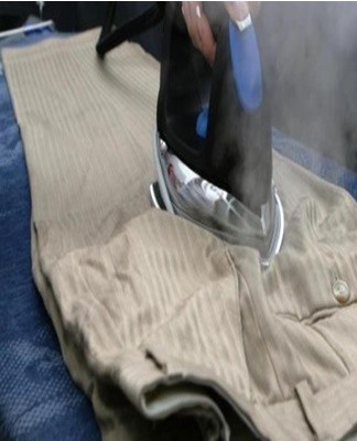 Straight arrows on classic pants turn into curved lines after washing or disappear completely.