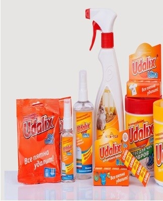 If there are stains, this place should be moistened, then with Udalix strokes are applied to the soiled part of the garment.