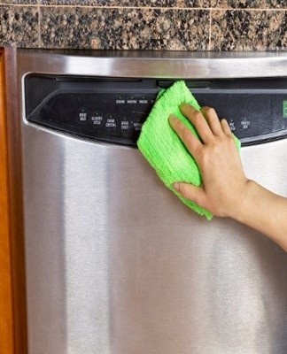 Appliance stores sell special formulations to remove grease, food residue or scale