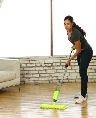 The quality of cleaning is improved if a special brush cleaning mechanism is built into the mop.