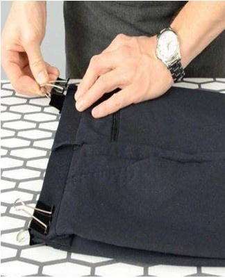 Before "doing the beauty", the product is carefully straightened along its entire length, the welt pockets are turned over.