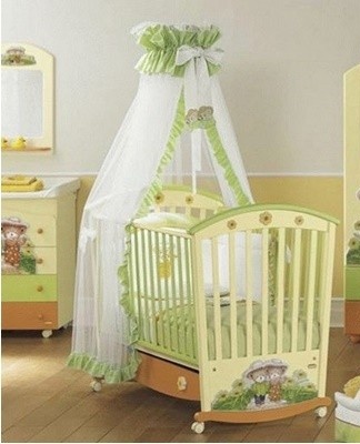 Instructions on how to properly hang a canopy over a crib