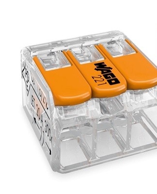 To connect the wires of the luminaires, you must prepare the Wago terminals.