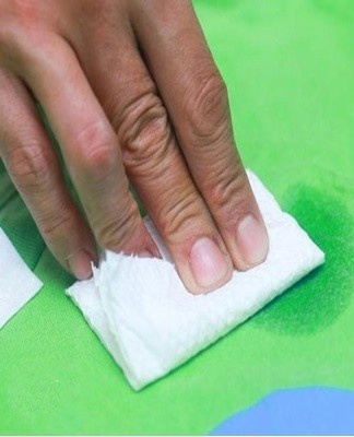 An alcohol solution will help clean and disinfect the area described by the dog.