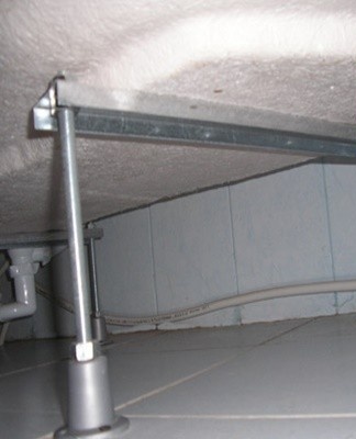 installed on special legs, the height of which a person can independently adjust.