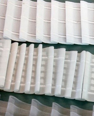 To process a thin airy veil, a polyester curtain tape is suitable.