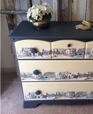 Redesigning a usable dresser or restoring the original color is considered redecorating.