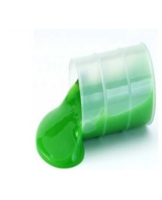 A slime made of modeling clay and gelatin is expanded with air modeling clay.