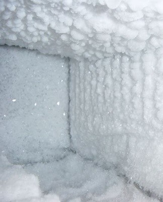 One of the most common problems is ice and snow forming on the back of the chamber.