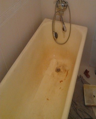 An effective degreaser, trisodium phosphate, will permanently eliminate rust problems.