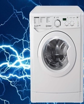 It is known that all washing machines are powered by an electrical source and are therefore plugged into electrical outlets.