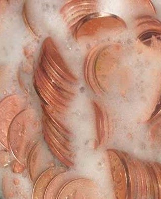 Subtle tarnish can be easily removed with a soapy solution.