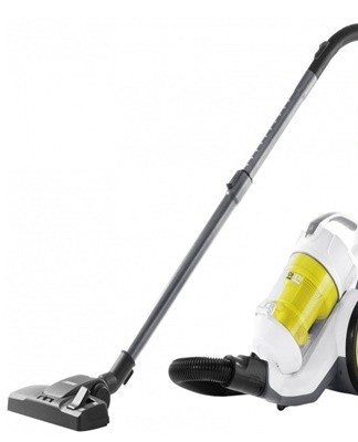 This model is equipped with a 1.1 liter dust container and a fine filter.