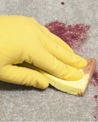 Popular household chemicals (stain removers and bleaches) will be a reliable assistant in removing pomegranate stains.