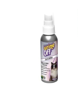 Urine-off resists old cat marks well, neutralizes odors, deodorizes.