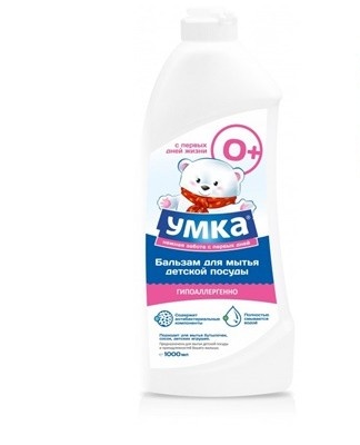 "Umka" cleans the dishes from the remnants of the mixture, regardless of the temperature of the liquid