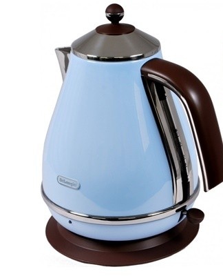 The electric kettle looks like a traditional coffee maker.