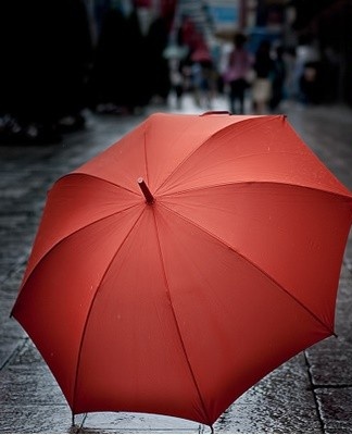  If the umbrella is folded in a cover in a wet form and it is rusty, you can remove red spots by squeezing lemon juice