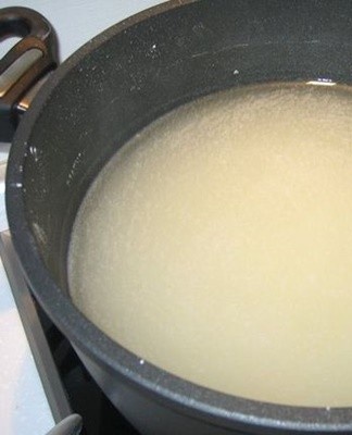 The mixture is left on the surface for 2 hours, washed with water.