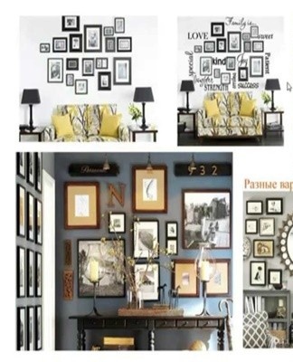 Some people decide to hang several canvases in a row on the walls.