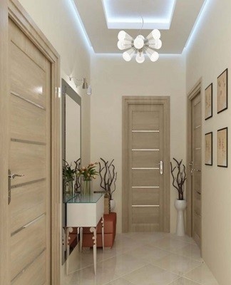 The brightness of general lighting in the hallway should be close to the lighting of adjacent rooms.