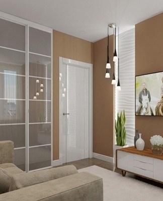 To visually increase the distance from the floor to the ceiling, you can use vertical structures.