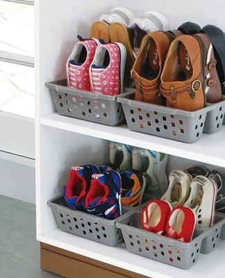It is more difficult to store children's shoes than ordinary shoes, since they have smaller dimensions.