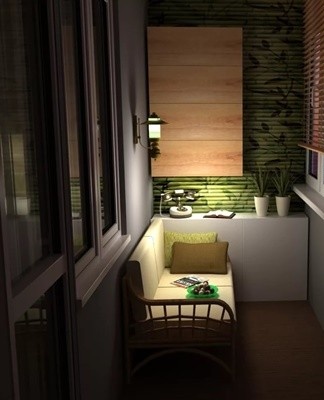 On the balcony, the lighting can be general and zoned, that is, highlighting one area of ​​​​the room.