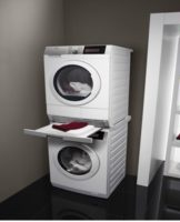 Instructions for installing a washing machine and dryer in a column