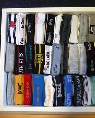 Another complex but effective method of bringing order to lingerie.