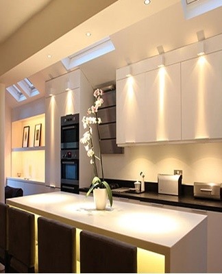 Lighting for cabinets and drawers is optional, but it adds value to the kitchen.