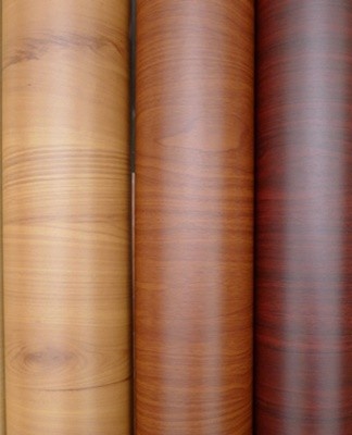 Natural wood film is one of the most common options.