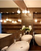 Lighting options in the bathroom, rules for the selection and placement of lamps