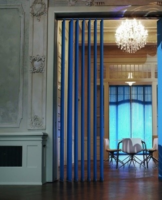 Interior blinds are used for zoning space where doors or blind partitions are not needed.