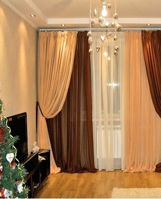 Usually sheer and airy fabrics are used as one of the layers of curtains.