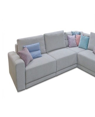 Dense patterned fabric made of natural and synthetic fibres.