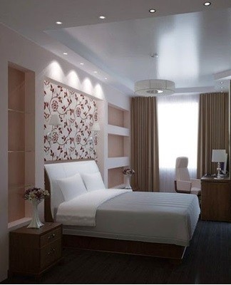 The stretch ceiling is the best solution for a small room.